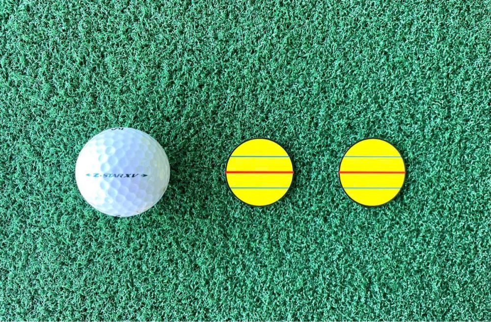 Phiên bản nền vàng 3 đường kẻ - Miếng dán căn chỉnh 3 đường kẻ cho putter Odssey 2-ball ( Miếng dán che vết xước - Không trong suốt ) - Image 3