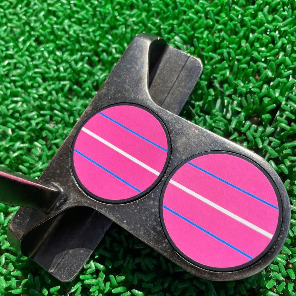 Phiên bản màu hồng đường 3 sọc - Miếng dán đường ngắm cho putter Odssey 2-Ball ( Miếng dán che vết xước - không trong suốt )